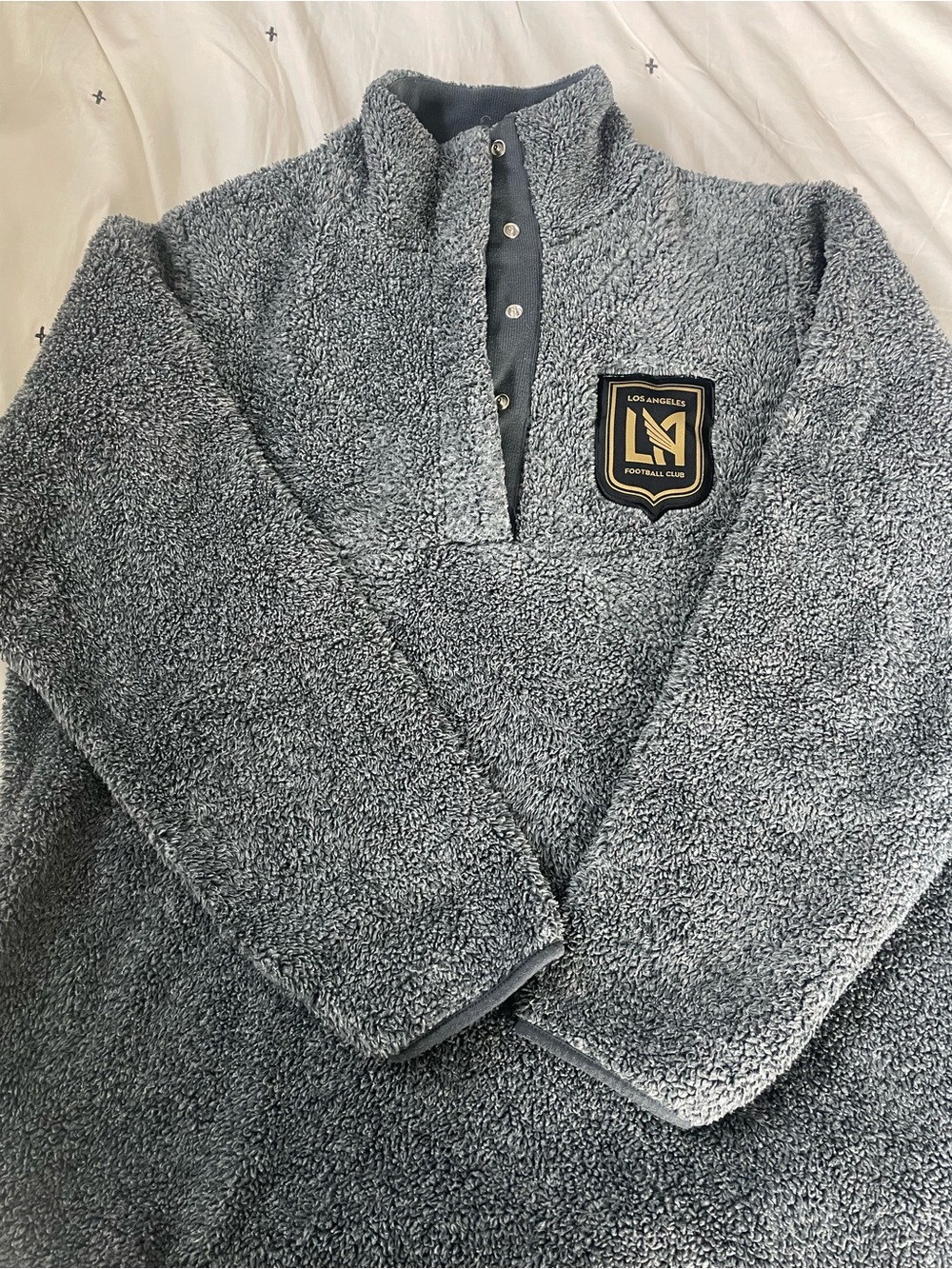 LAFC Men's Gray Sherpa Zip Pullover